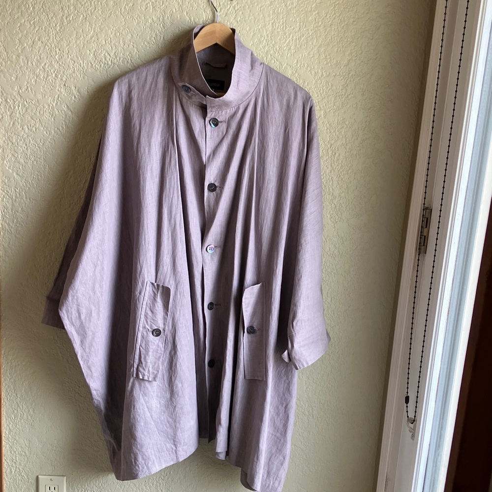 Eskandar light purple Lightweight Button-Front Coat size 0